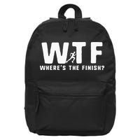 WTF Where's The Finish Funny Running 16 in Basic Backpack