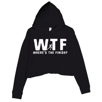 WTF Where's The Finish Funny Running Crop Fleece Hoodie