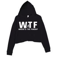 WTF Where's The Finish Funny Running Crop Fleece Hoodie