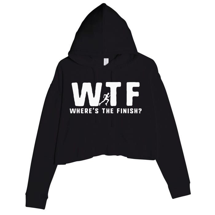 WTF Where's The Finish Funny Running Crop Fleece Hoodie