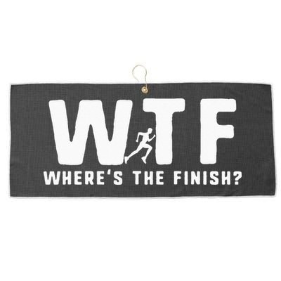 WTF Where's The Finish Funny Running Large Microfiber Waffle Golf Towel