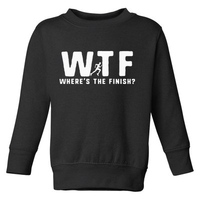 WTF Where's The Finish Funny Running Toddler Sweatshirt