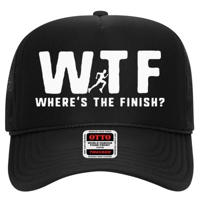 WTF Where's The Finish Funny Running Trucker Hat