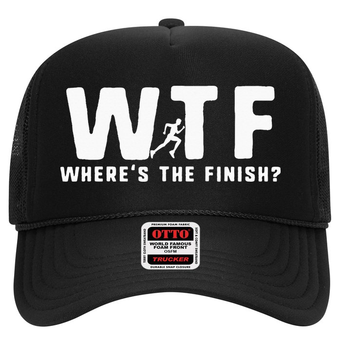 WTF Where's The Finish Funny Running Trucker Hat
