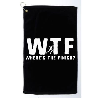 WTF Where's The Finish Funny Running Golf Towel