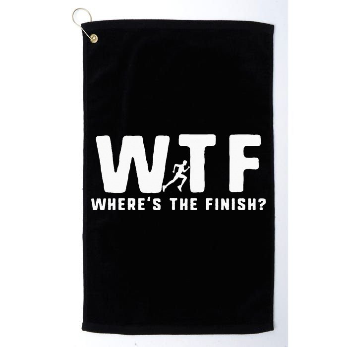 WTF Where's The Finish Funny Running Golf Towel