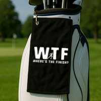 WTF Where's The Finish Funny Running Golf Towel