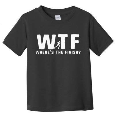 WTF Where's The Finish Funny Running Toddler T-Shirt