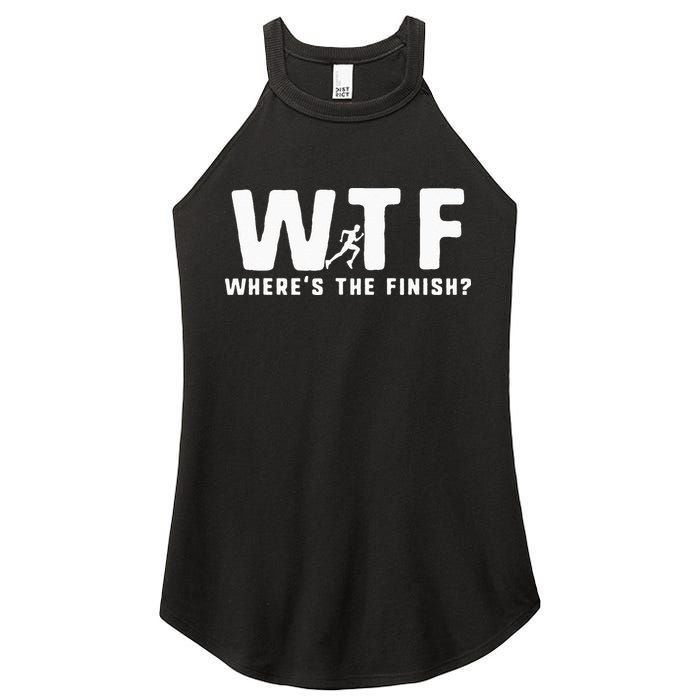 WTF Where's The Finish Funny Running Women's Perfect Tri Rocker Tank