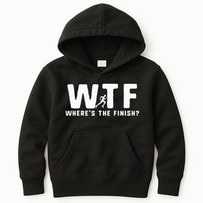 WTF Where's The Finish Funny Running Kids Hoodie