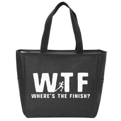 WTF Where's The Finish Funny Running Zip Tote Bag