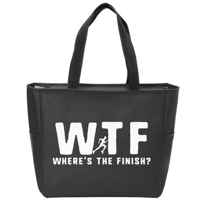 WTF Where's The Finish Funny Running Zip Tote Bag