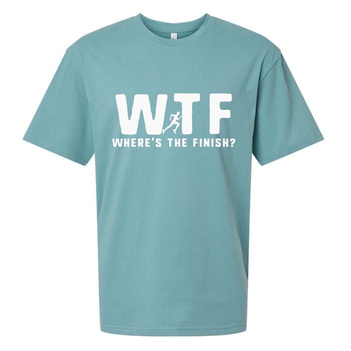 WTF Where's The Finish Funny Running Sueded Cloud Jersey T-Shirt