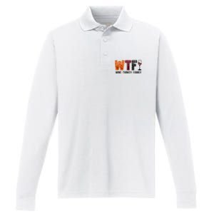 Wtf Wine Turkey Family Performance Long Sleeve Polo