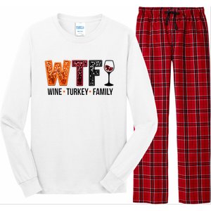 Wtf Wine Turkey Family Long Sleeve Pajama Set