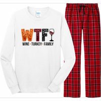 Wtf Wine Turkey Family Long Sleeve Pajama Set