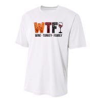 Wtf Wine Turkey Family Youth Performance Sprint T-Shirt