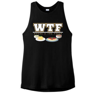 Wtf Wheres The Food Italian Pasta Spaghetti Lover Great Gift Ladies PosiCharge Tri-Blend Wicking Tank