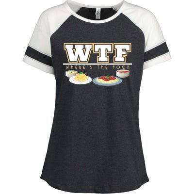 Wtf Wheres The Food Italian Pasta Spaghetti Lover Great Gift Enza Ladies Jersey Colorblock Tee