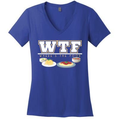 Wtf Wheres The Food Italian Pasta Spaghetti Lover Great Gift Women's V-Neck T-Shirt