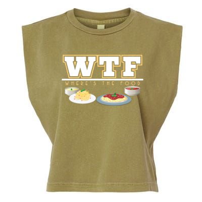 Wtf Wheres The Food Italian Pasta Spaghetti Lover Great Gift Garment-Dyed Women's Muscle Tee