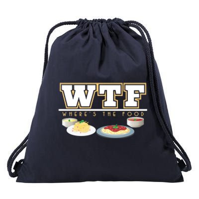 Wtf Wheres The Food Italian Pasta Spaghetti Lover Great Gift Drawstring Bag