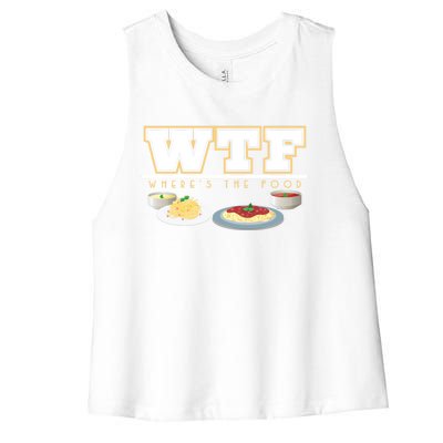 Wtf Wheres The Food Italian Pasta Spaghetti Lover Great Gift Women's Racerback Cropped Tank