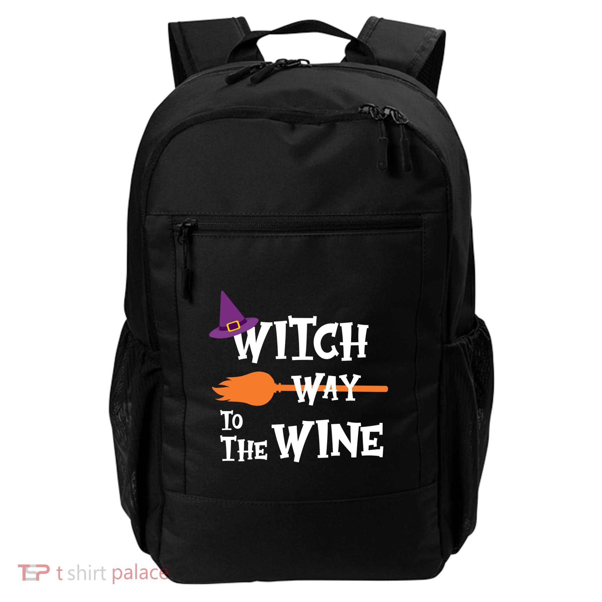 Witch Way To The Wine Funny Halloween Drinking Top Backpack