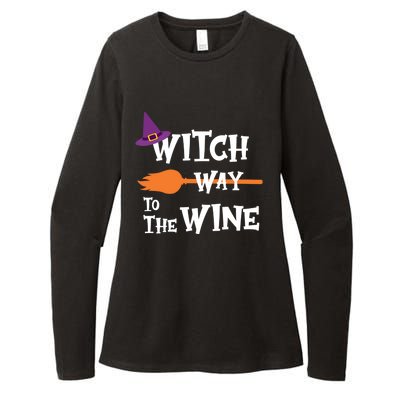 Witch Way To The Wine Funny Halloween Drinking Top Womens CVC Long Sleeve Shirt