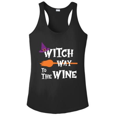 Witch Way To The Wine Funny Halloween Drinking Top Ladies PosiCharge Competitor Racerback Tank