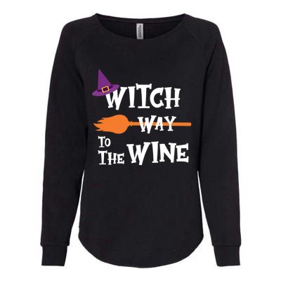 Witch Way To The Wine Funny Halloween Drinking Top Womens California Wash Sweatshirt