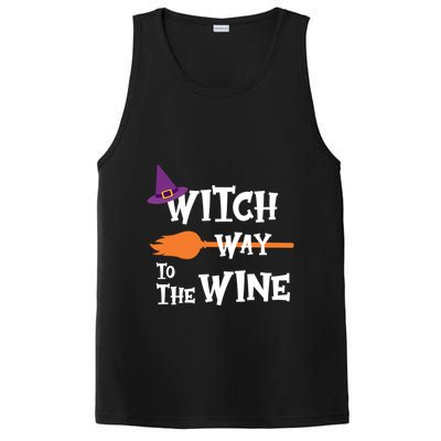 Witch Way To The Wine Funny Halloween Drinking Top PosiCharge Competitor Tank