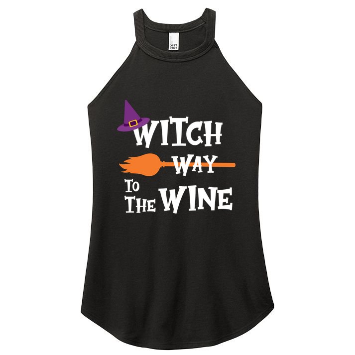 Witch Way To The Wine Funny Halloween Drinking Top Women's Perfect Tri Rocker Tank