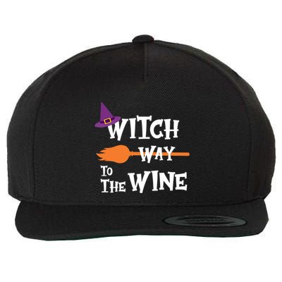 Witch Way To The Wine Funny Halloween Drinking Top Wool Snapback Cap