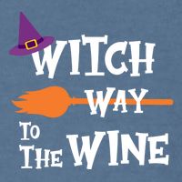 Witch Way To The Wine Funny Halloween Drinking Top Garment-Dyed Sweatshirt