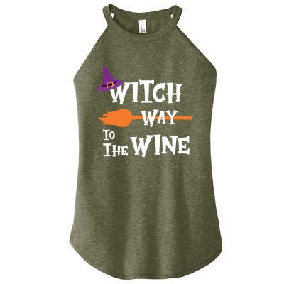 Witch Way To The Wine Funny Halloween Drinking Top Women’s Perfect Tri Rocker Tank