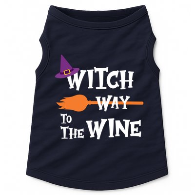 Witch Way To The Wine Funny Halloween Drinking Top Doggie Tank