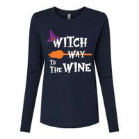 Witch Way To The Wine Funny Halloween Drinking Top Womens Cotton Relaxed Long Sleeve T-Shirt