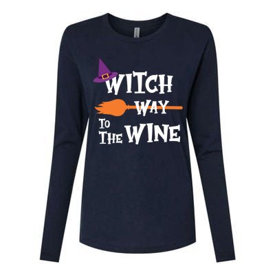 Witch Way To The Wine Funny Halloween Drinking Top Womens Cotton Relaxed Long Sleeve T-Shirt