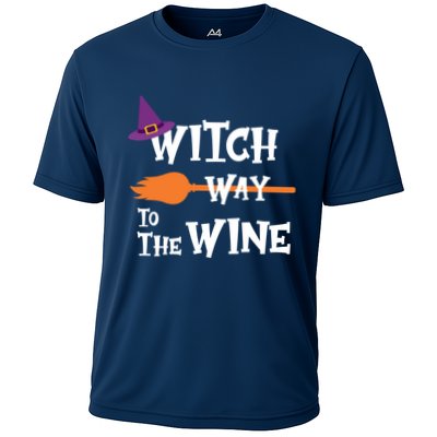 Witch Way To The Wine Funny Halloween Drinking Top Performance Shirt
