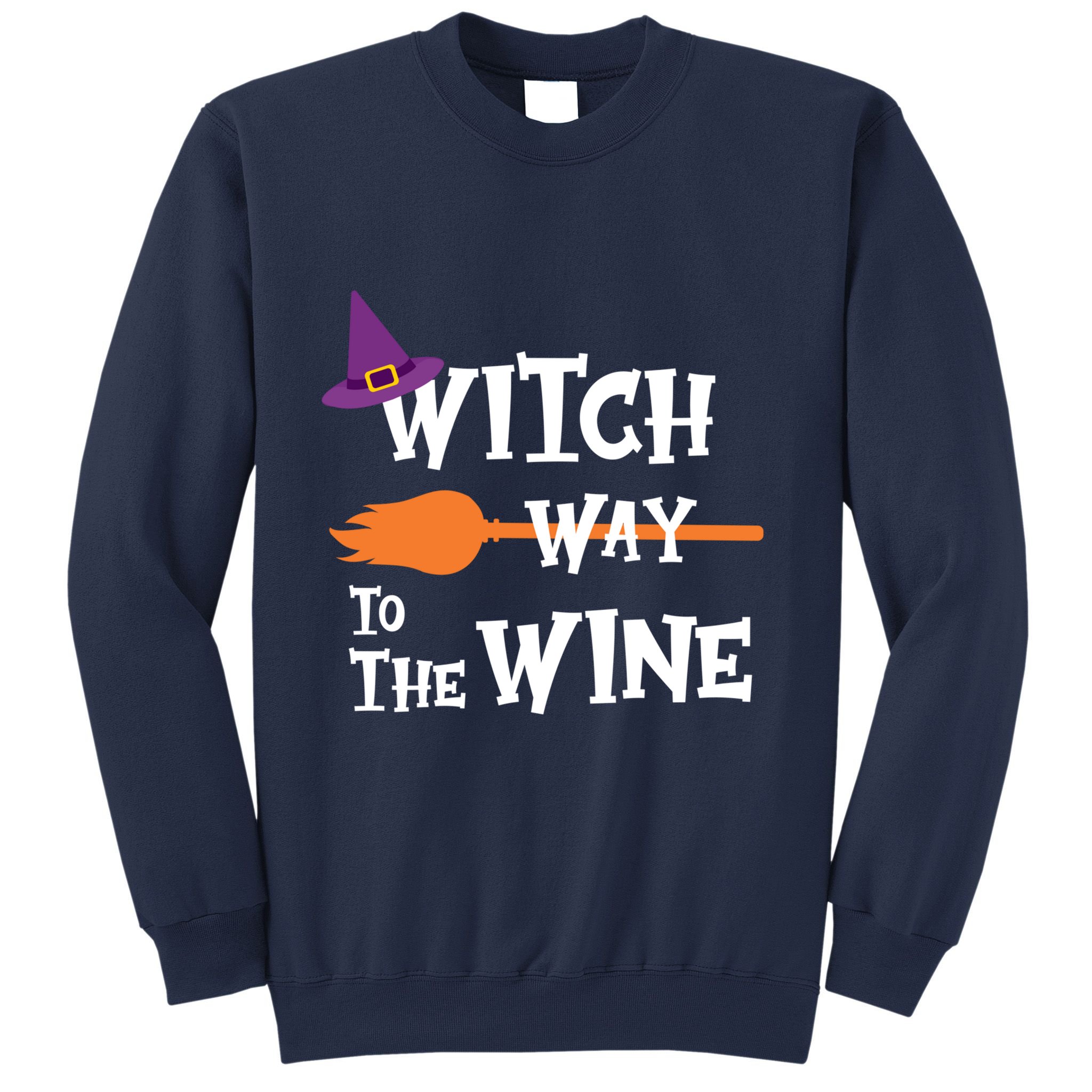 Witch Way To The Wine Funny Halloween Drinking Top Sweatshirt