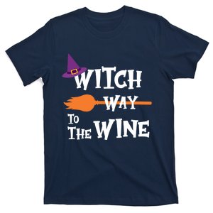 Witch Way To The Wine Funny Halloween Drinking Top T-Shirt