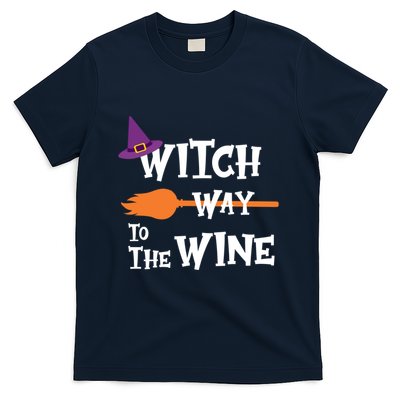 Witch Way To The Wine Funny Halloween Drinking Top T-Shirt
