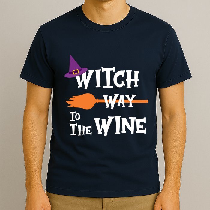 Witch Way To The Wine Funny Halloween Drinking Top T-Shirt