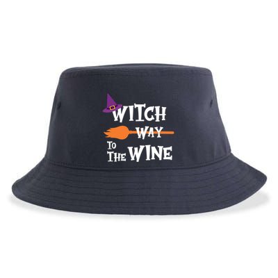 Witch Way To The Wine Funny Halloween Drinking Top Sustainable Bucket Hat