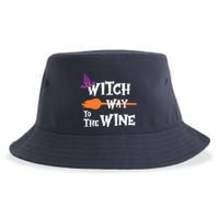 Witch Way To The Wine Funny Halloween Drinking Top Sustainable Bucket Hat
