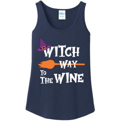 Witch Way To The Wine Funny Halloween Drinking Top Ladies Essential Tank