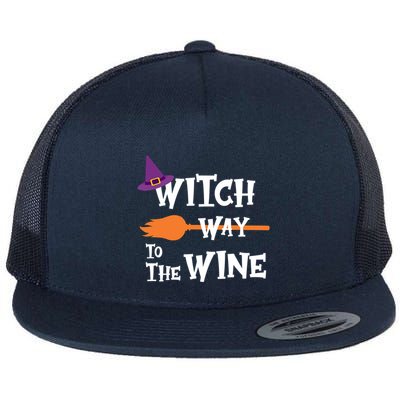 Witch Way To The Wine Funny Halloween Drinking Top Flatbill Hat