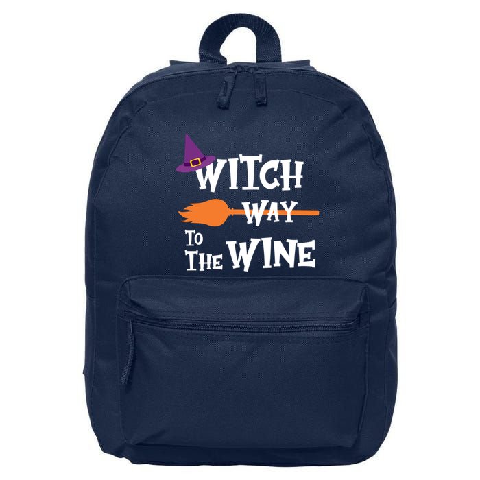 Witch Way To The Wine Funny Halloween Drinking Top 16 in Basic Backpack