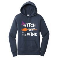 Witch Way To The Wine Funny Halloween Drinking Top Women's Pullover Hoodie